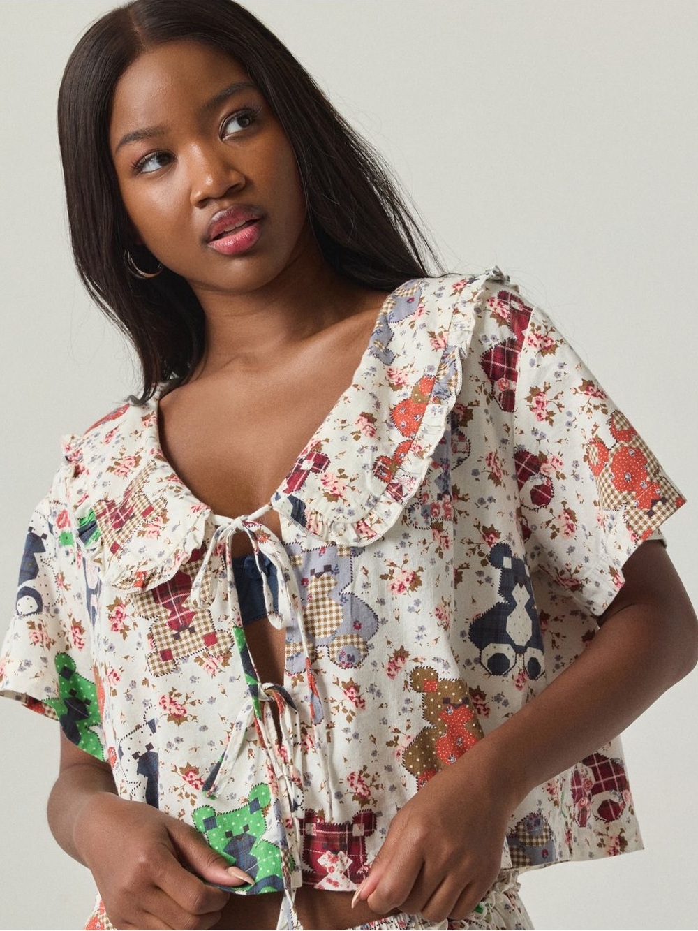 Out From Under Sweet Dreams Tie Front Top